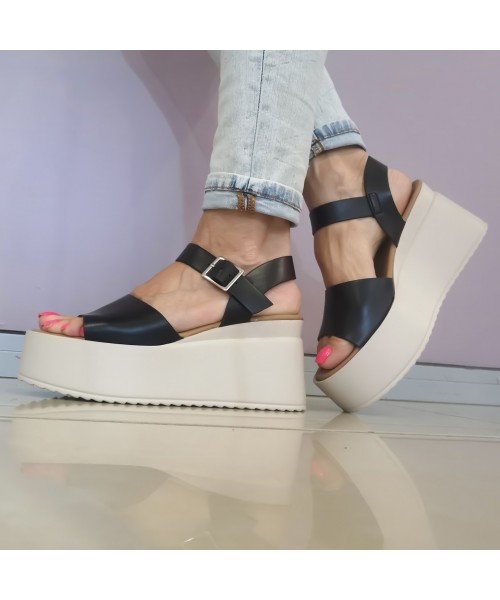 Дамски сандали на платформа PS18black - DICIANI